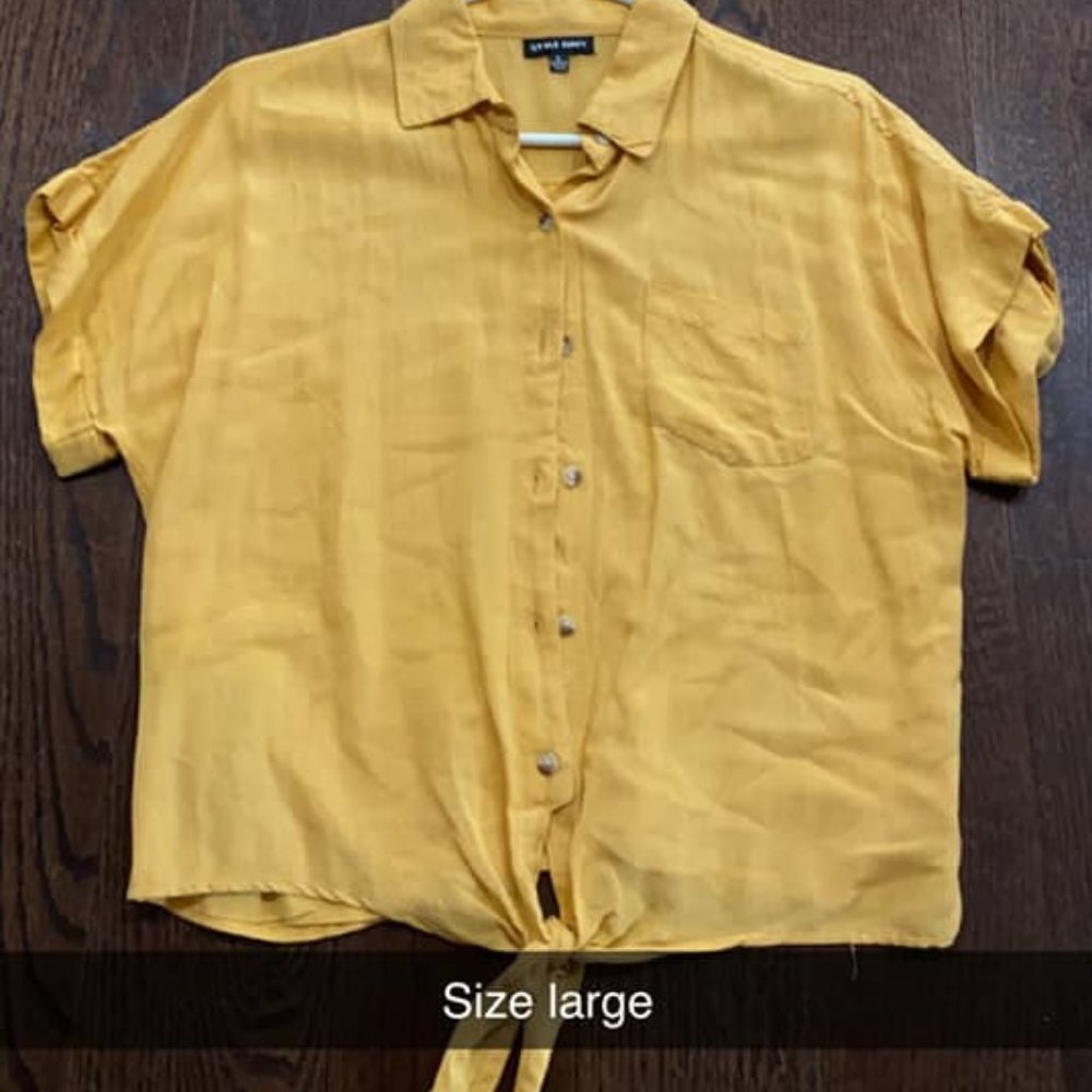 Gold Button Front Shirt